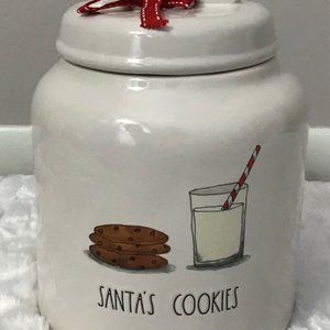 Rae Dunn Santa's Cookies Cookie Jar Canister